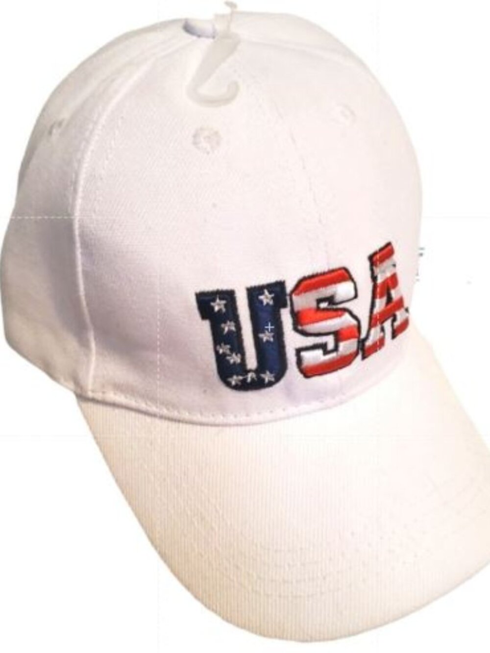 NWT USA white baseball hat  Unisex Velcro closure  One Size